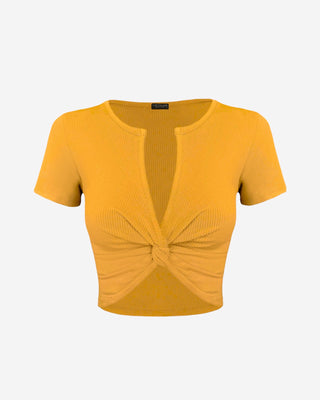 Coval Twist Front Crop Top - Mango