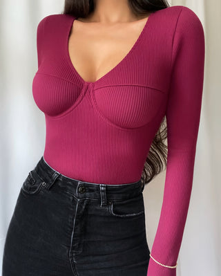 Maxwell Bustier Top - Wine