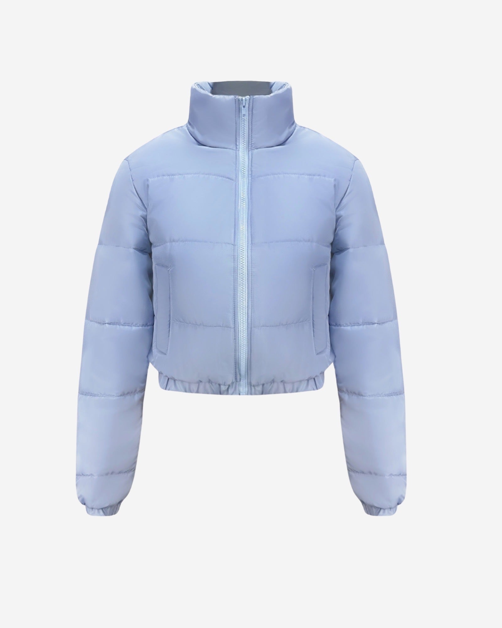Baby blue cropped puffer jacket 2025