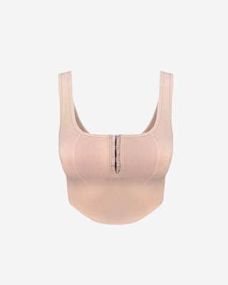 Corta Hook & Eye Crop Top - Apricot
