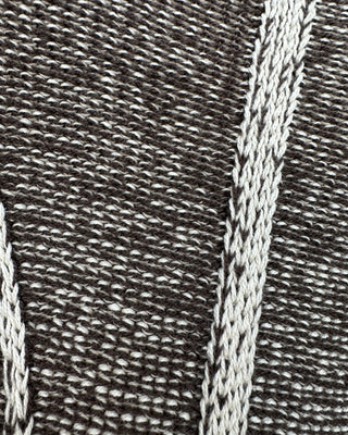 Brown cream woven striped knit mini dress