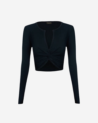 Torid Twist Front Crop Top - Ink