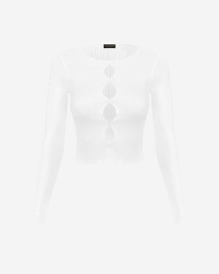 Milan Cutout Knit Top - Ivory
