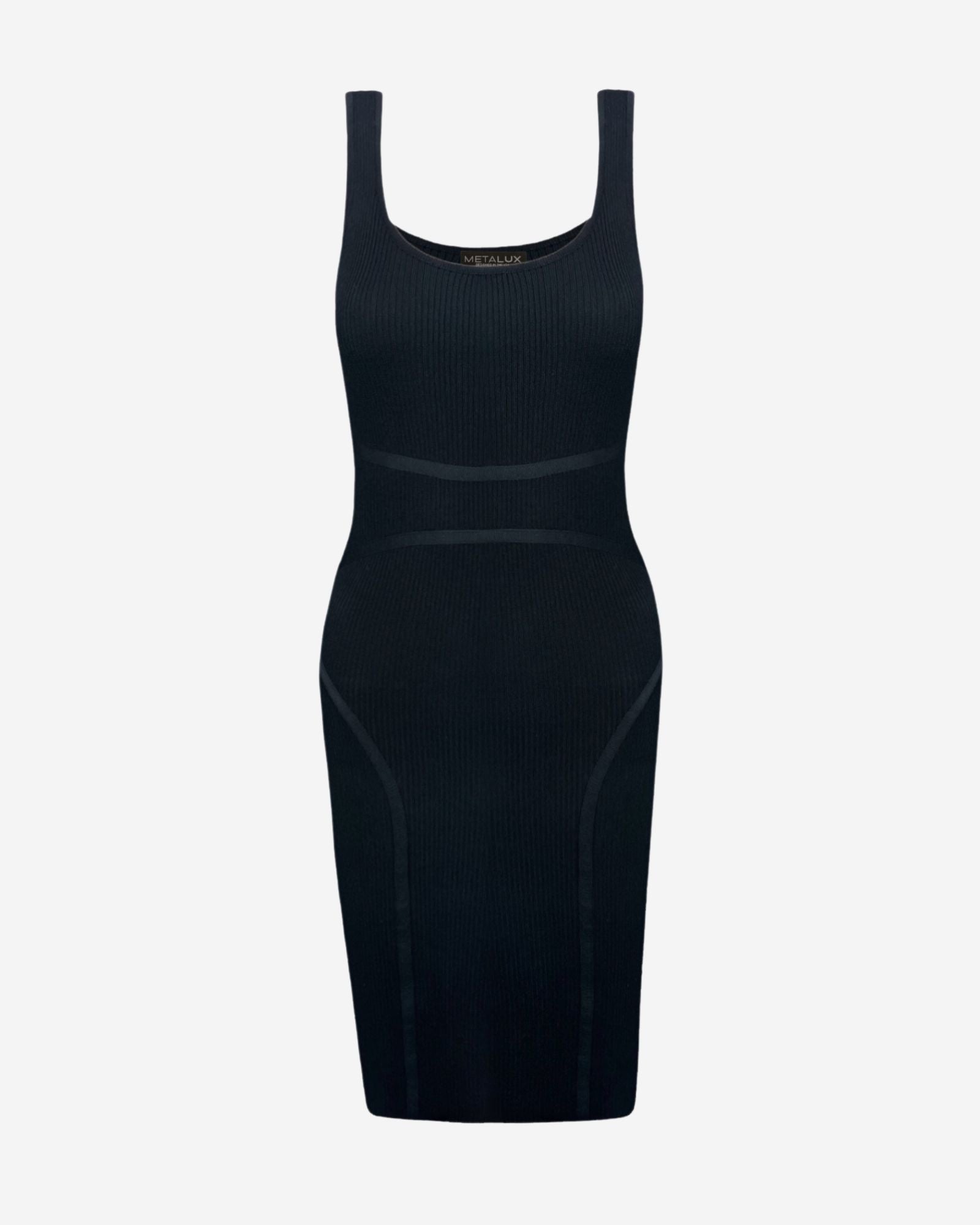 Reed Bodycon Knit Midi Dress - Black L Reed Bodycon Knit Midi Dress - Black L